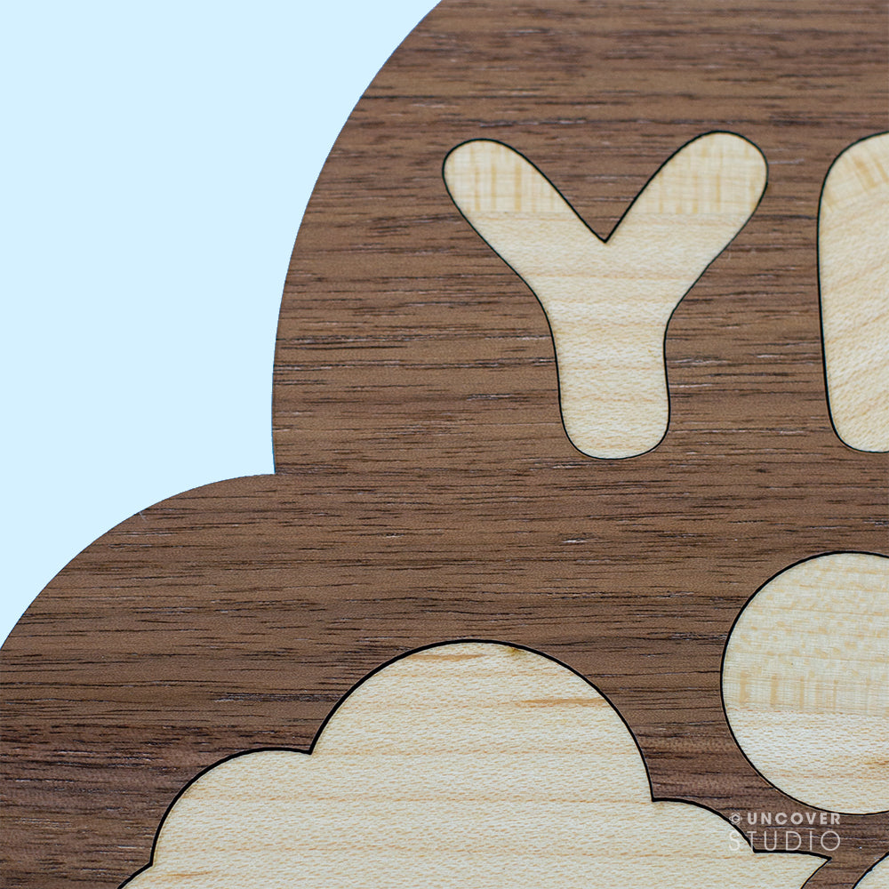 Name puzzle small walnut wood