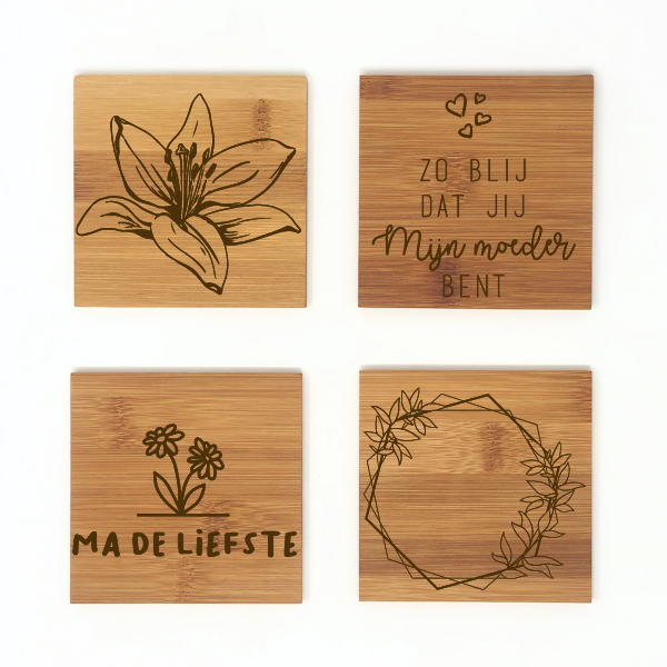 Bamboo coasters with box