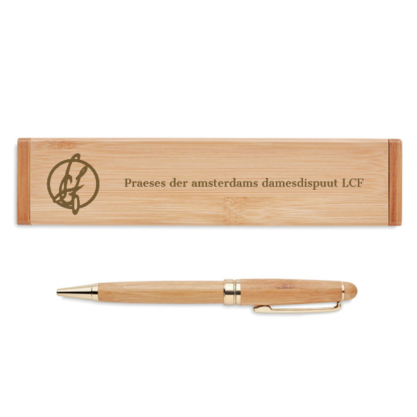 Bamboo biros in pen box