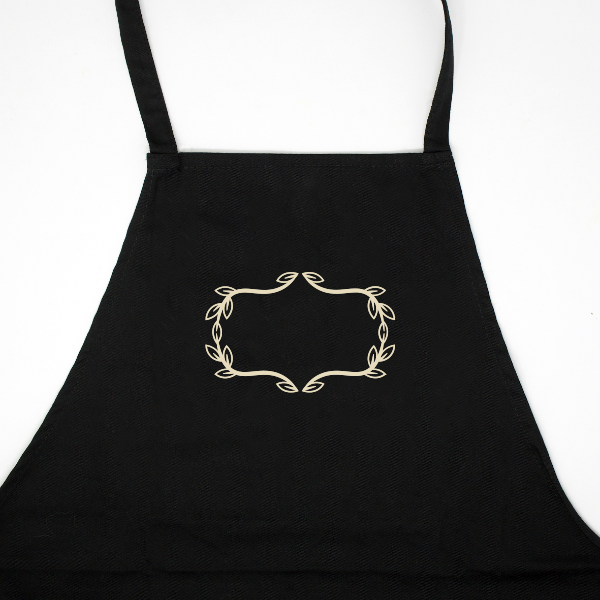 Kitchen apron black cotton