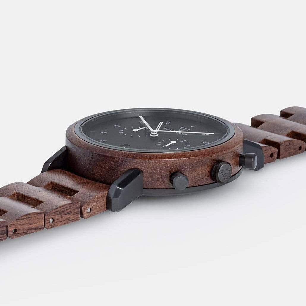 Kerbholz horloge | Johann Walnut Black