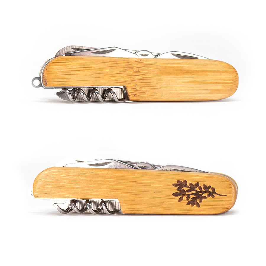 Multifunctional bamboo pocket knife